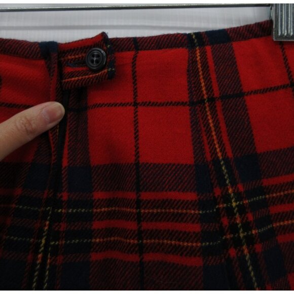 VINTAGE Pendleton Skirt 10 Wool Tartan Pleated A-Line Plaid 70s 80s * - Picture 6 of 9